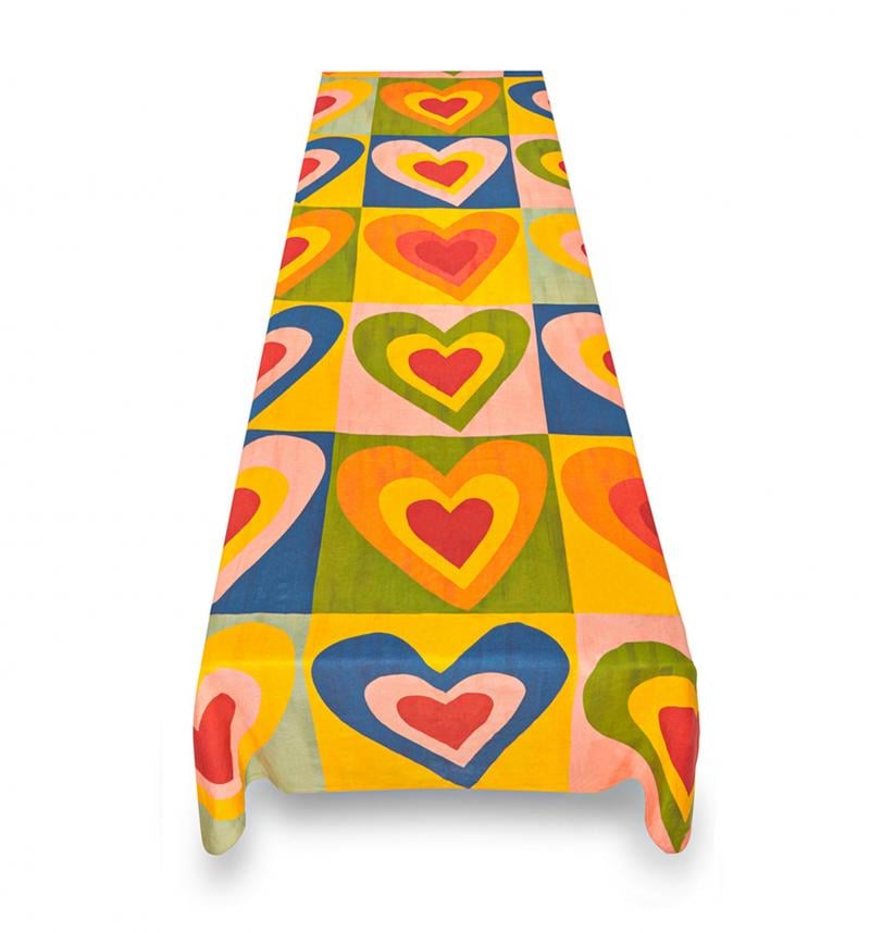 S&B Queen of Hearts Linen Tablecloth 165x300cm